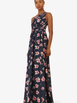 Kraimod Damen Abendkleid in blau rot - Länge: lang