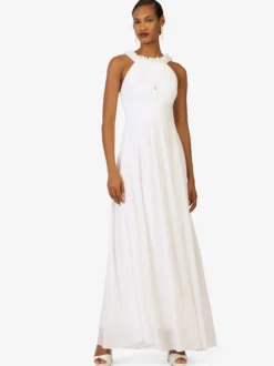 Kraimod Damen Abendkleid in weiß - Ausschnitt: U-Boot