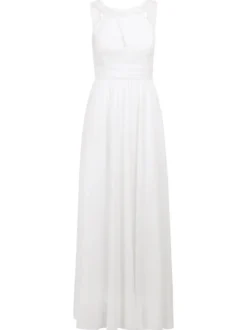 Kraimod Damen Abendkleid in weiß - Ausschnitt: U-Boot