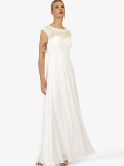 Kraimod Damen Abendkleid in weiß - Ausschnitt: Rundhals
