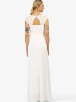 Kraimod Damen Abendkleid in weiß - Ausschnitt: Rundhals