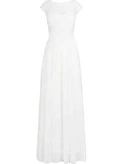 Kraimod Damen Abendkleid in weiß - Ausschnitt: Rundhals