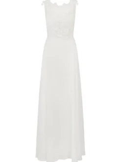 Kraimod Damen Brautkleid in weiß - Ausschnitt: U-Boot
