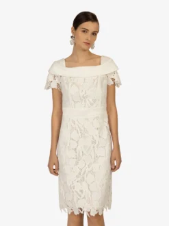 Kraimod Damen Cocktailkleid in weiß - Ausschnitt: Karree