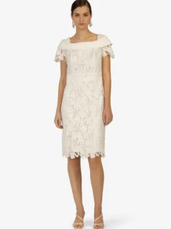 Kraimod Damen Cocktailkleid in weiß - Ausschnitt: Karree