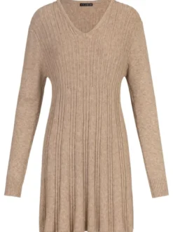 Kraimod Damen Strickkleid in taupe - Ärmel: langarm