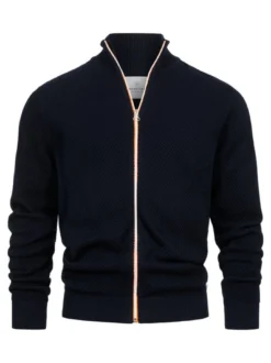 Kronstadt Herren Strickjacke - KSErik Zip in blau