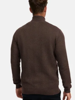 Kronstadt Herren Strickjacke - KSCarlo Zip in braun