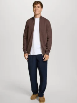 Kronstadt Herren Strickjacke - KSCarlo Zip in braun