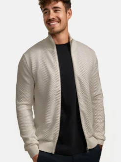 Kronstadt Herren Strickjacke - KSCarlo Zip in beige