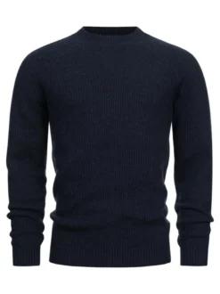 Kronstadt Herren Strickpullover - KSDorsey crew neck knit in blau