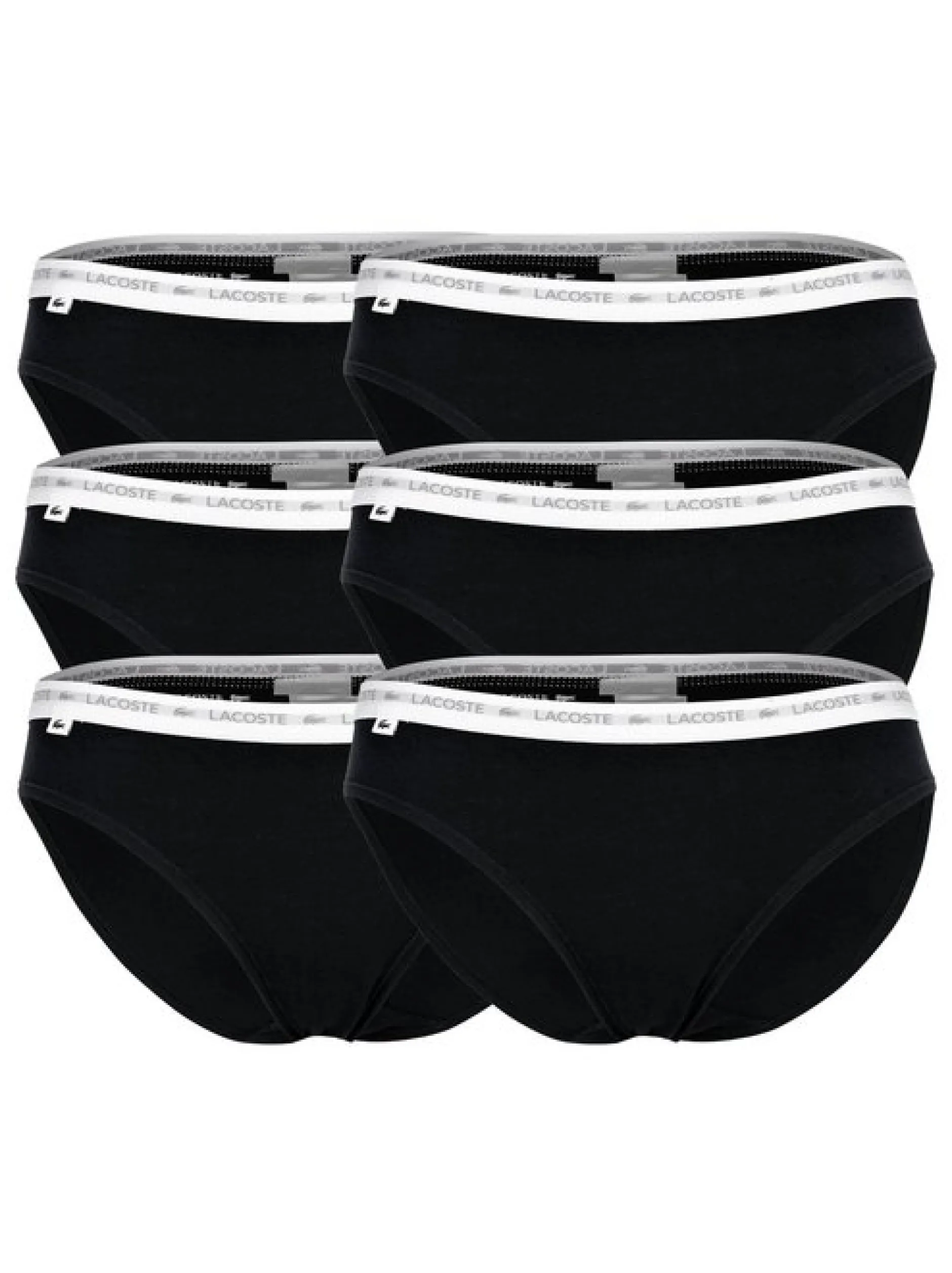 Lacoste Damen Slip 6er Pack in schwarz