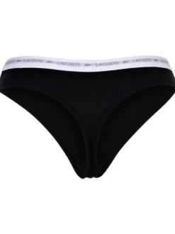 Lacoste Damen String 3er Pack in schwarz