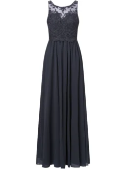 Laona Damen Abendkleid in grau blau - Länge: lang