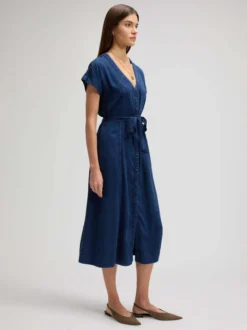 Lee Damen Jeanskleid - ed Midi in denim