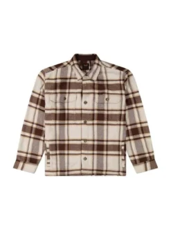 Lee Herren Hemdjacke in beige braun - Ausschnitt: Kent