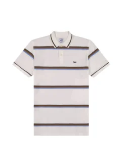 Lee Herren Poloshirt in weiß blau - Ärmel: kurzarm
