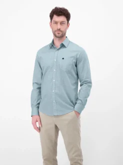 LERROS Herren Langarmhemd in blau