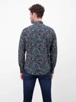 LERROS Herren Langarmhemd in blau