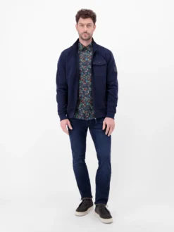 LERROS Herren Langarmhemd in blau