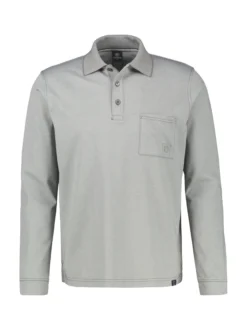 LERROS Herren Langarm-Poloshirt in grau