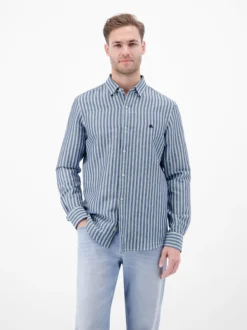 LERROS Herren Leinenhemd in blau