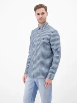 LERROS Herren Leinenhemd in blau