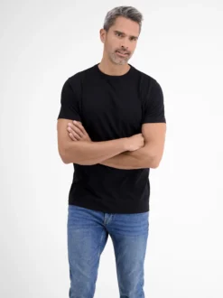 LERROS Herren T-Shirt Doppelpack in schwarz