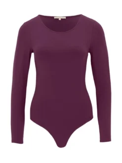 Les Lunes Damen Langarmbody in lila - Ärmel: langarm