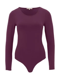 Les Lunes Damen Langarmbody in lila - Ärmel: langarm