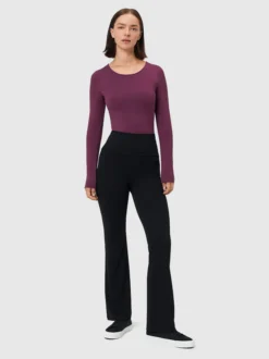 Les Lunes Damen Langarmbody in lila - Ärmel: langarm