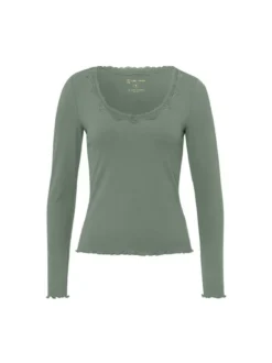 Les Lunes Damen Langarmshirt in lind - Ärmel: langarm