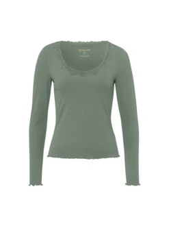 Les Lunes Damen Langarmshirt in lind - Ärmel: langarm