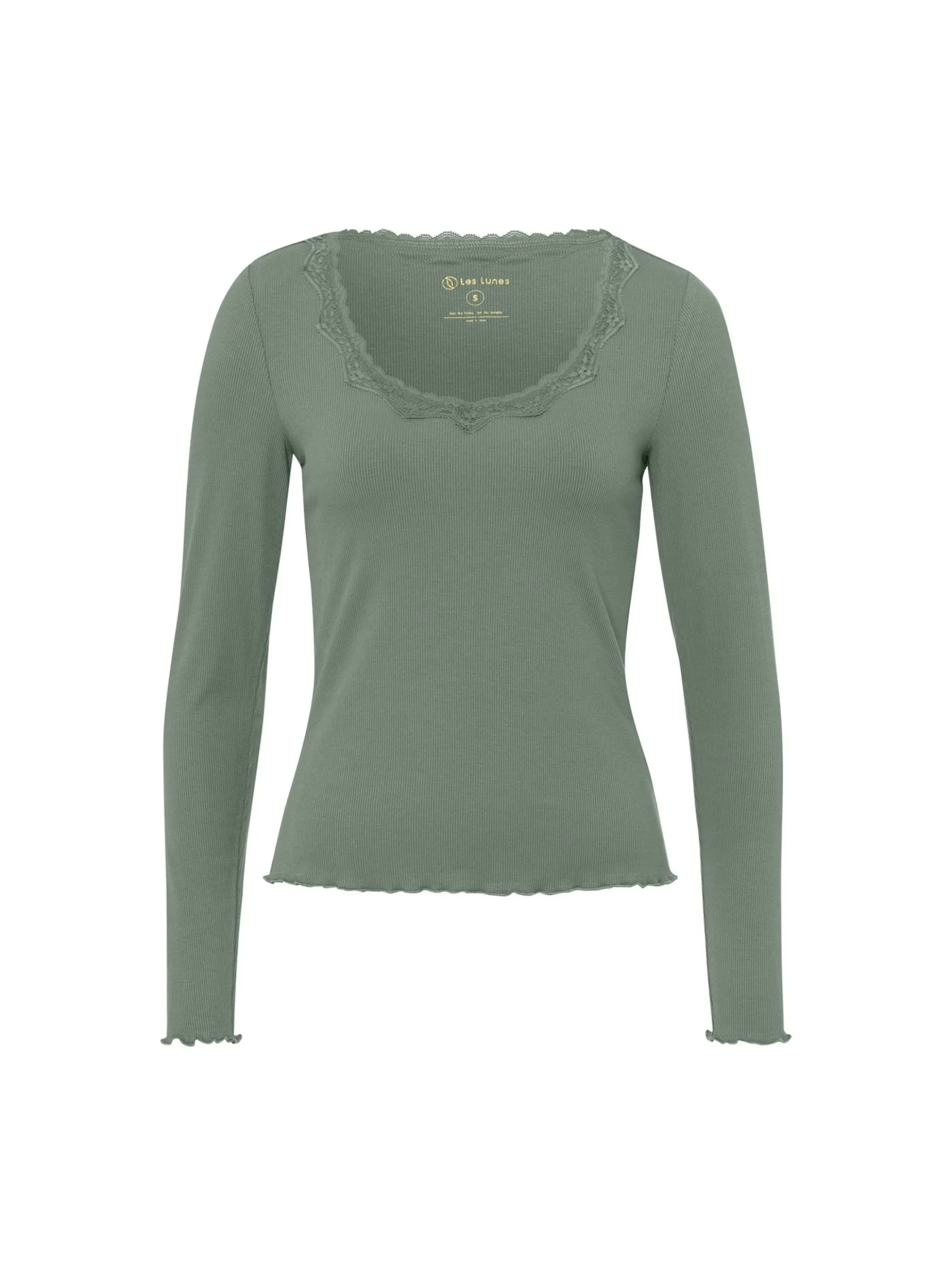 Les Lunes Damen Langarmshirt in lind - Ärmel: langarm