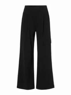 Les Lunes Damen lange Cargohose in schwarz