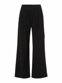 Les Lunes Damen lange Cargohose in schwarz