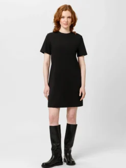 Les Lunes Damen Shirtkleid in schwarz - Länge: kurz