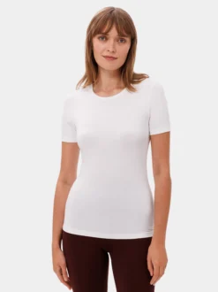 Les Lunes Damen T-Shirt in weiß - Ausschnitt: Rundhals