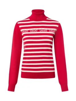 Liu Jo Collection Damen Rollkragenpullover in rot ecru