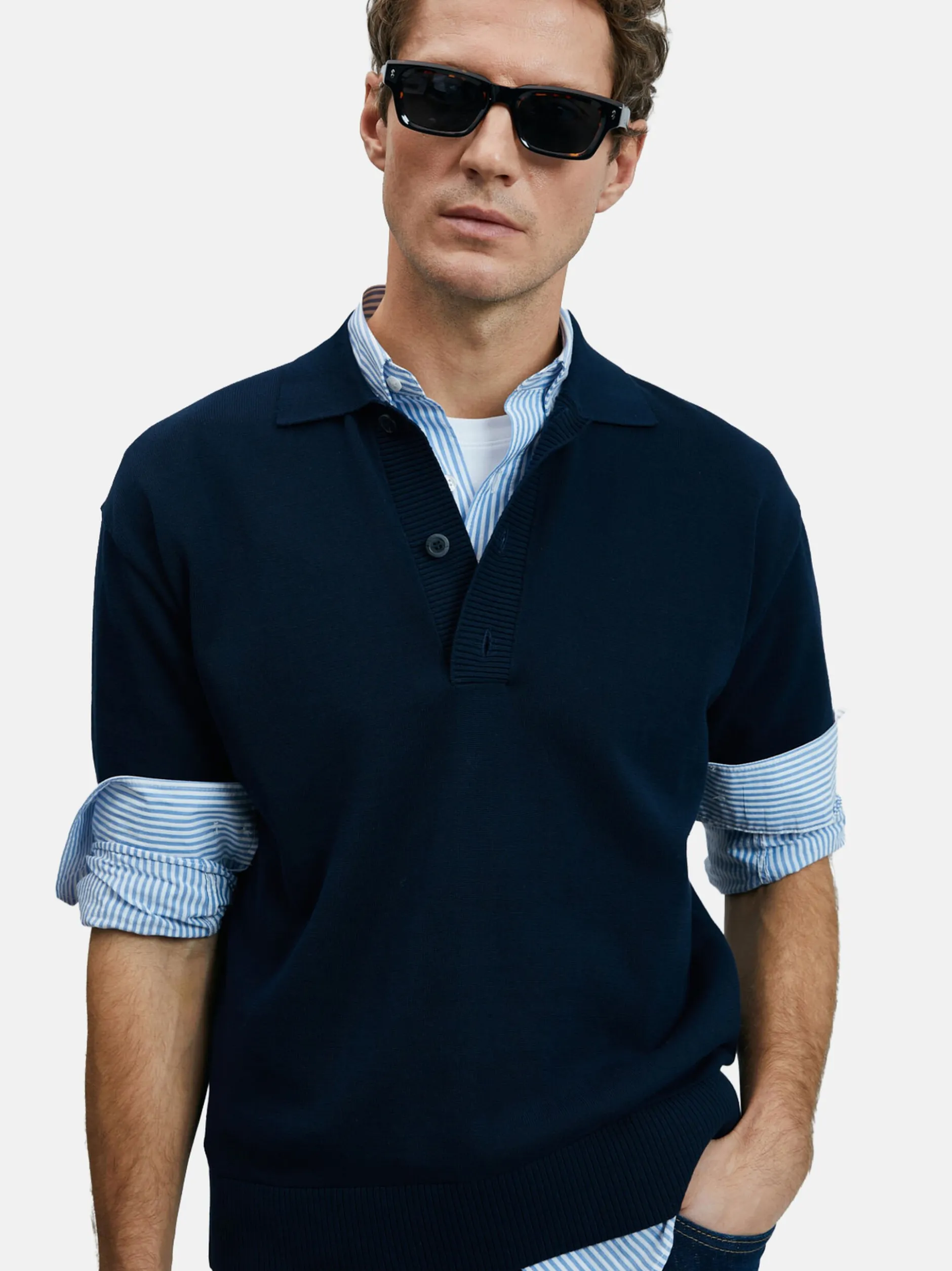 Lufian Herren Poloshirt - FRESH in blau - Ärmel: kurzarm