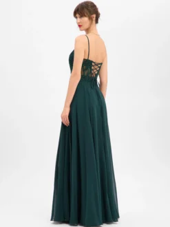 Luxuar Fashion Damen Abendkleid in tanne - Länge: lang