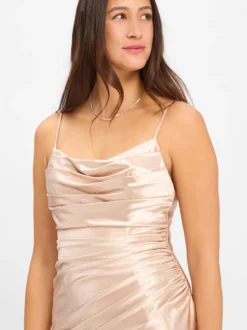 Luxuar Fashion Damen Abendkleid in beige gold
