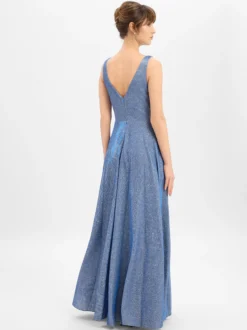 Luxuar Fashion Damen Abendkleid in blau silber