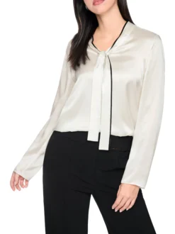 Marc Cain Collections Damen Seidenbluse in ecru