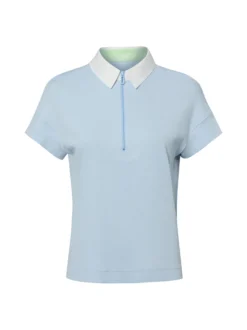 Marc Cain Sports Damen Poloshirt in hellblau weiß