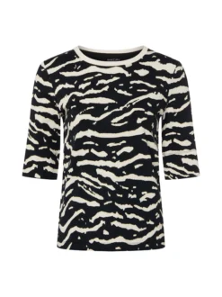 Marc Cain Sports Damen T-Shirt in schwarz weiß