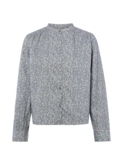 Marc O'Polo Damen Hemdbluse in hellgrau mehrfarbig