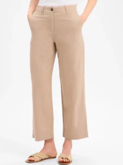 Marc O'Polo Damen Hose in beige - Länge: verkürzt