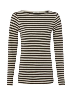 Marc O'Polo Damen Langarmshirt in ecru schoko