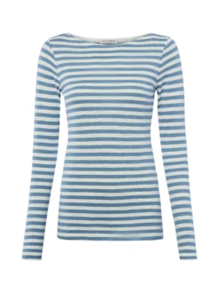 Marc O'Polo Damen Langarmshirt in blau weiß